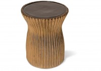 Black Top / Ridged Metallic Sides Ridged Stool