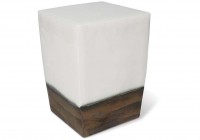 White / Metallic Two Glaze Square Cube