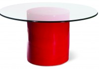 Ceramic Dining Pedestal w/ Glass - Red