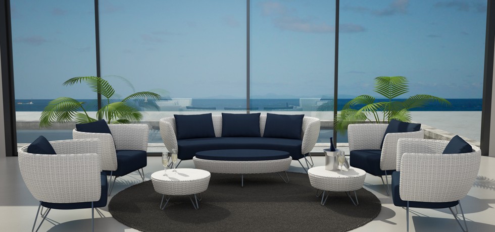 Halo Collection Seating Group White Front