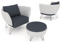 Halo Lounge Chair Ottoman - White