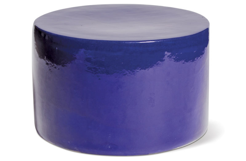 Ceramic Baby Caroness Accent Table <span class='variation-title'></noscript>Navy Blue</span> Fabric 