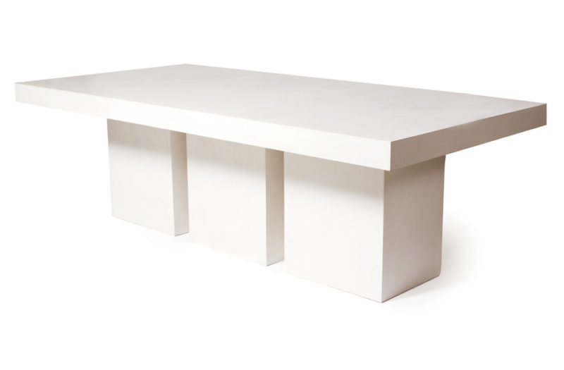 Perpetual Tuscan Dining Table 3-Leg Base Set <span class='variation-title'></noscript>Ivory White</span> Fabric 