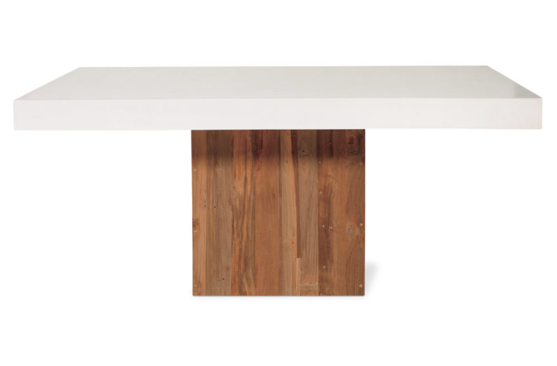 Perpetual Teak Sparta Dining Table <span class='variation-title'></noscript>Ivory White</span> Fabric 