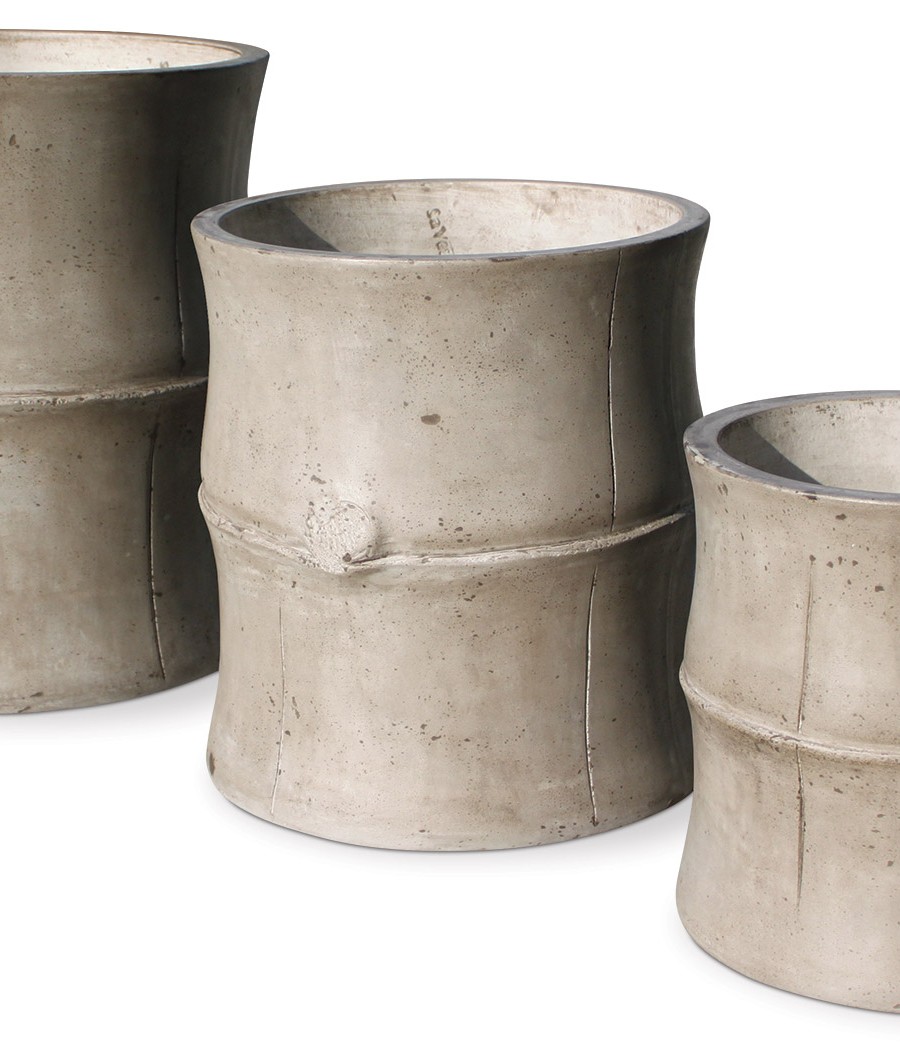 Vases Bamboo Tropical Set 501GU016P2GG, Gray