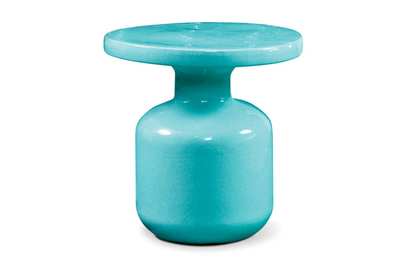 Bottle Accent Table <span class='variation-title'></noscript>Aquamarine Gloss</span> Fabric 