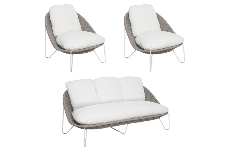 Archipelago Aegean Furniture Group — 2 Lounge Chairs + 1 Sofa Fabric 