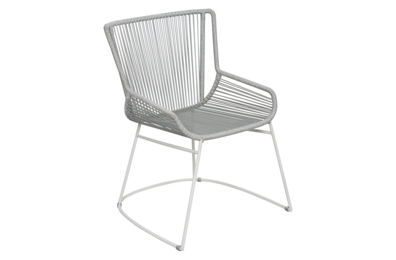 Archipelago The Dane Dining Armchair <span class='variation-title'></noscript>Set Of 2 Light Gray Frame Dove Gray Weave</span> Fabric 