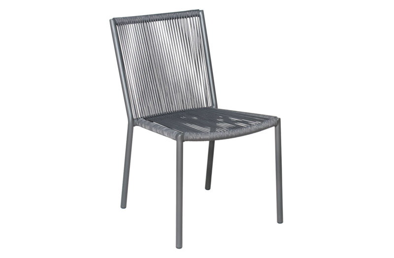 Archipelago Stockholm Dining Side Chair <span class='variation-title'></noscript>Set Of 2 Dark Gray Frame Dark Pebble Weave</span> Fabric 