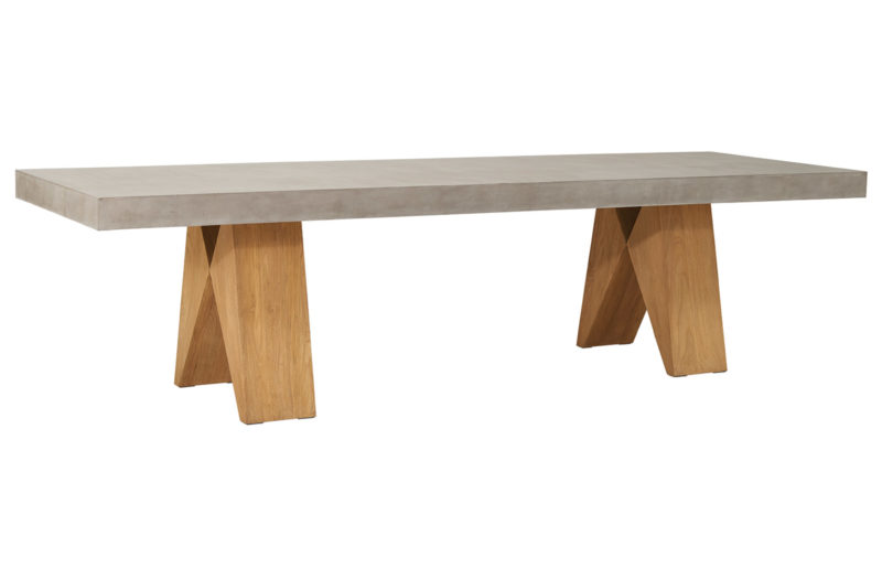 Clip Dining Table 118”- Slate Gray Fabric 