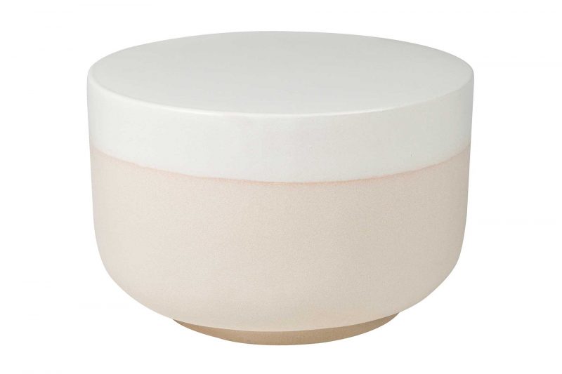 Serenity Grazed Side Table 20” <span class='variation-title'></noscript>Linen Semi-Gloss Top / Sand Matte Bottom</span> Fabric 