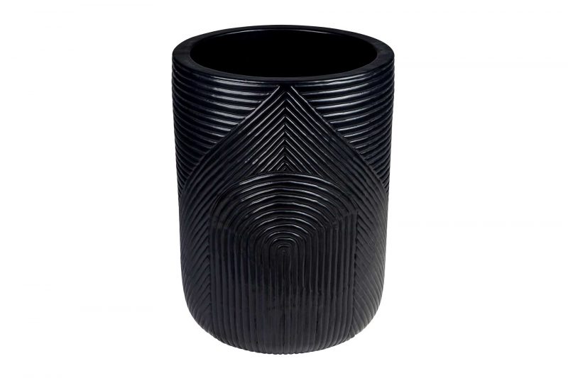 Serenity Textured Planter Set / 1 Large, 1 Small <span class='variation-title'></noscript>Coal Semi-Gloss</span> Fabric 