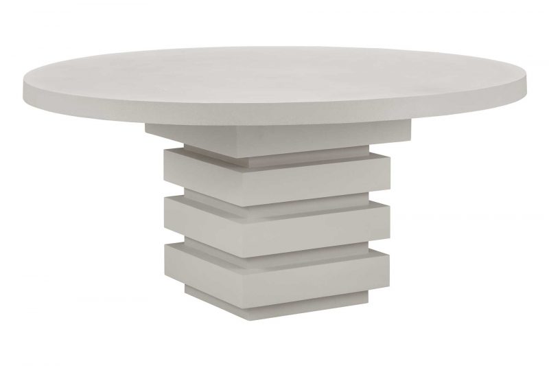 Meditation Round Dining Table With Limestone Base Fabric 