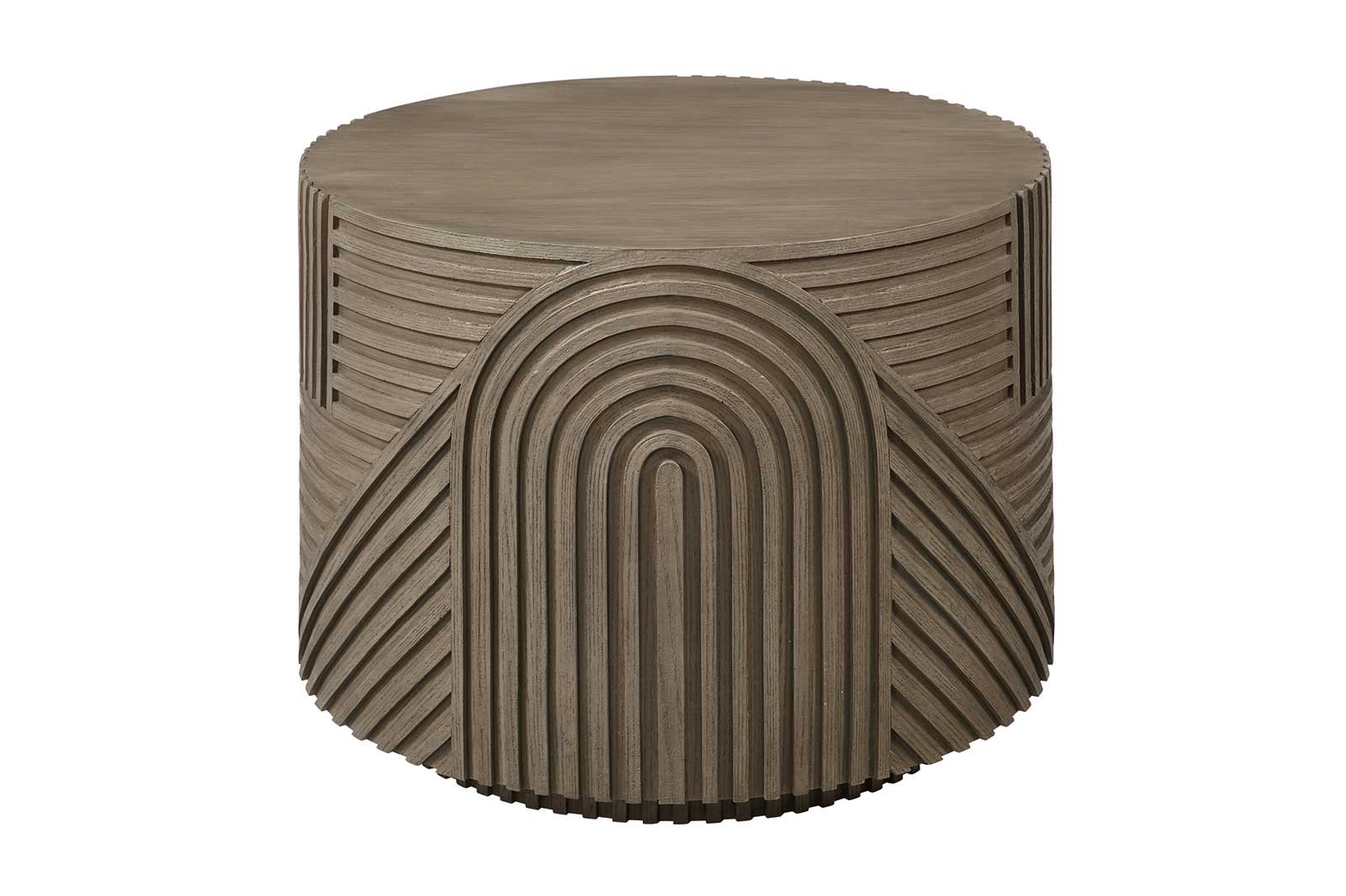 Serenity “Energy” Textured Round Drum Table - Seasonal Living