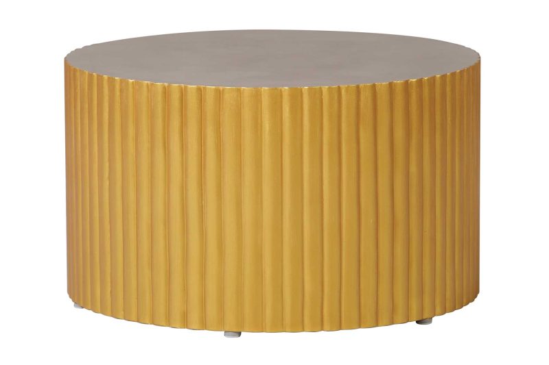 Perpetual Joy Scallop Zanzibar Coffee Table <span class='variation-title'></noscript>Slate Gray Top / Gold Sides</span> Fabric 