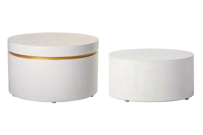 Perpetual Joy Serendipity Ring Accent Table Set <span class='variation-title'></noscript>Ivory White / Gold Ring Accents</span> Fabric 