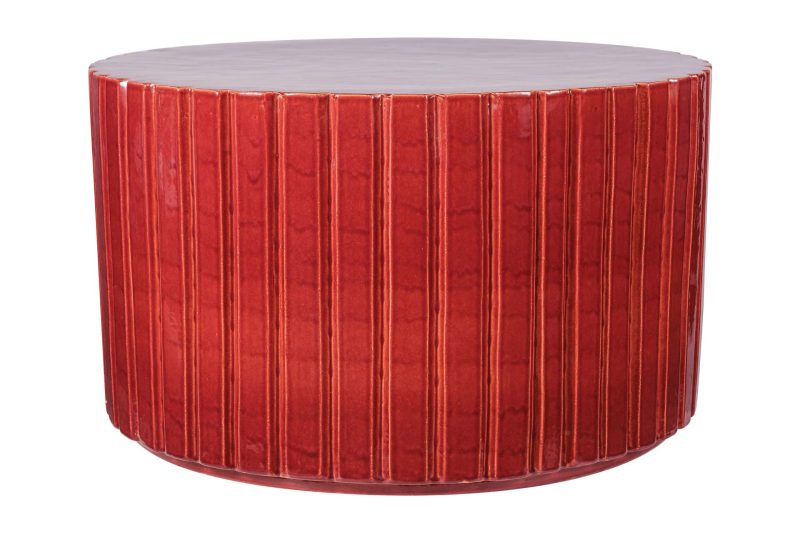 Ceramic Katra Cocktail Table <span class='variation-title'></noscript>Plum</span> Fabric 