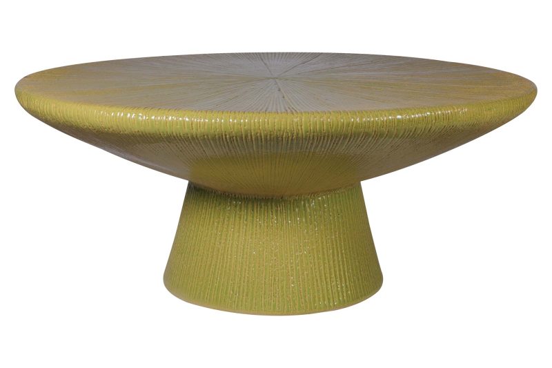 Ceramic Sunburst Cocktail Table <span class='variation-title'></noscript>Citrus Texture</span> Fabric 