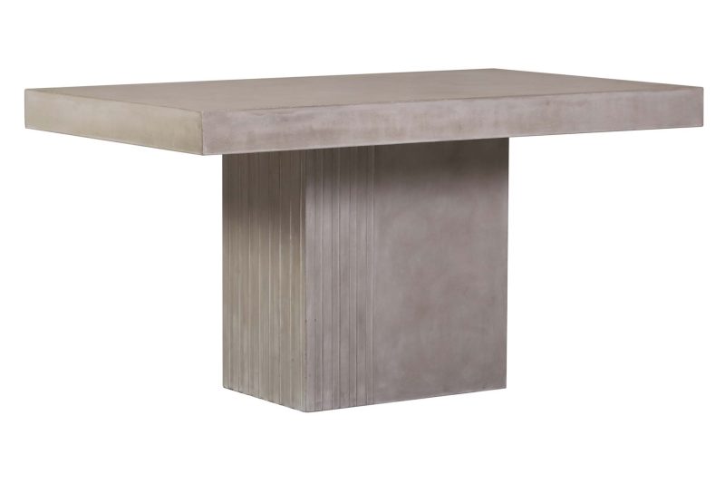 Tama Rectangle Dining Table Single Pedestal <span class='variation-title'></noscript>Slate Gray</span> Fabric 