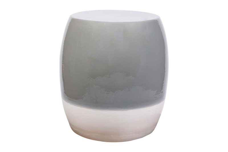 Bud Stool <span class='variation-title'></noscript>Sage Gloss Top | Linen Semi-Gloss Base</span> Fabric 