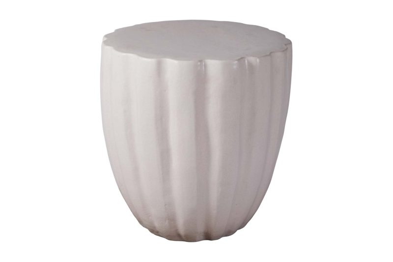 Scallop Stool <span class='variation-title'></noscript>Linen Semi-Gloss</span> Fabric 