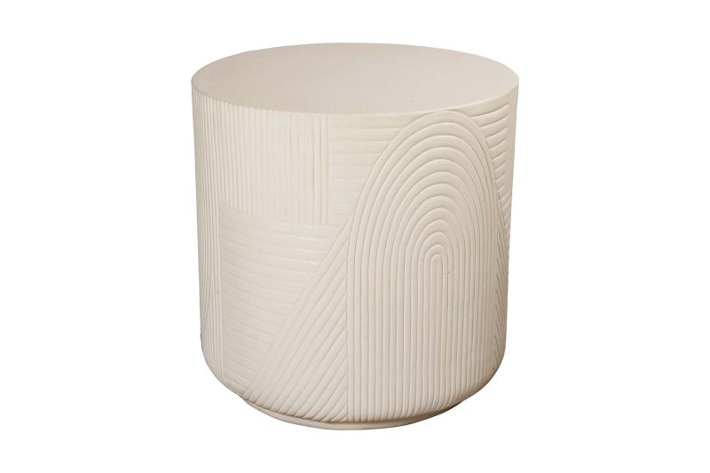 Serenity Textured Accent Table <span class='variation-title'></noscript>Linen Semi-Gloss</span> Fabric 