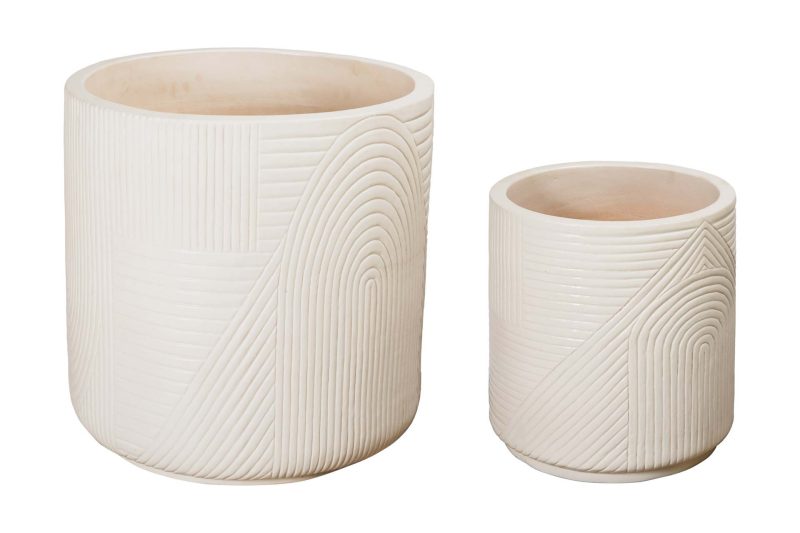 Serenity Textured Planter Set <span class='variation-title'></noscript>Linen Semi-Gloss</span> Fabric 