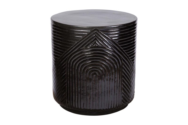 Serenity Textured Stool <span class='variation-title'></noscript>Iron Semi-Gloss</span> Fabric 