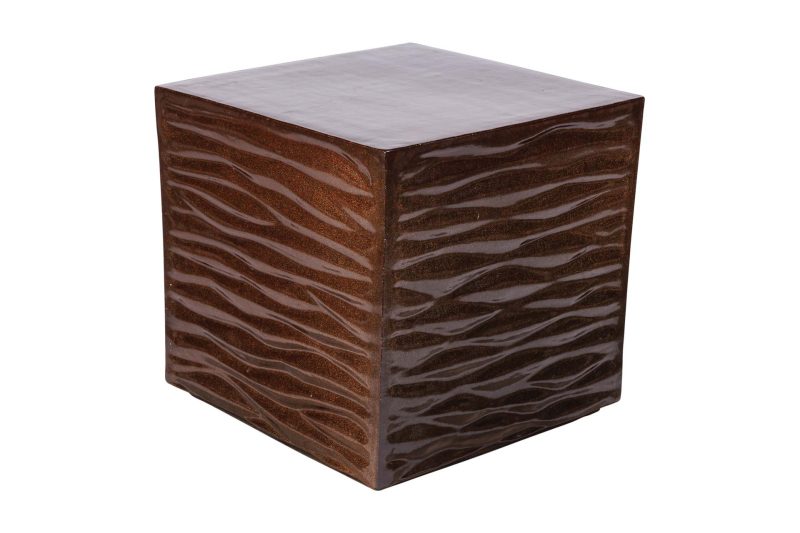 Zen Stool <span class='variation-title'></noscript>Pyrite Brown Gloss</span> Fabric 