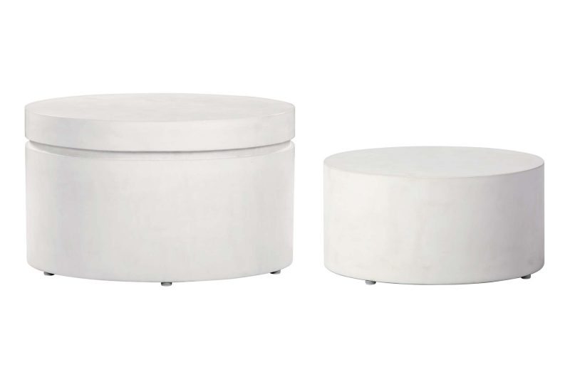 Serendipity Ring Accent Table Set <span class='variation-title'></noscript>Ivory White</span> Fabric 