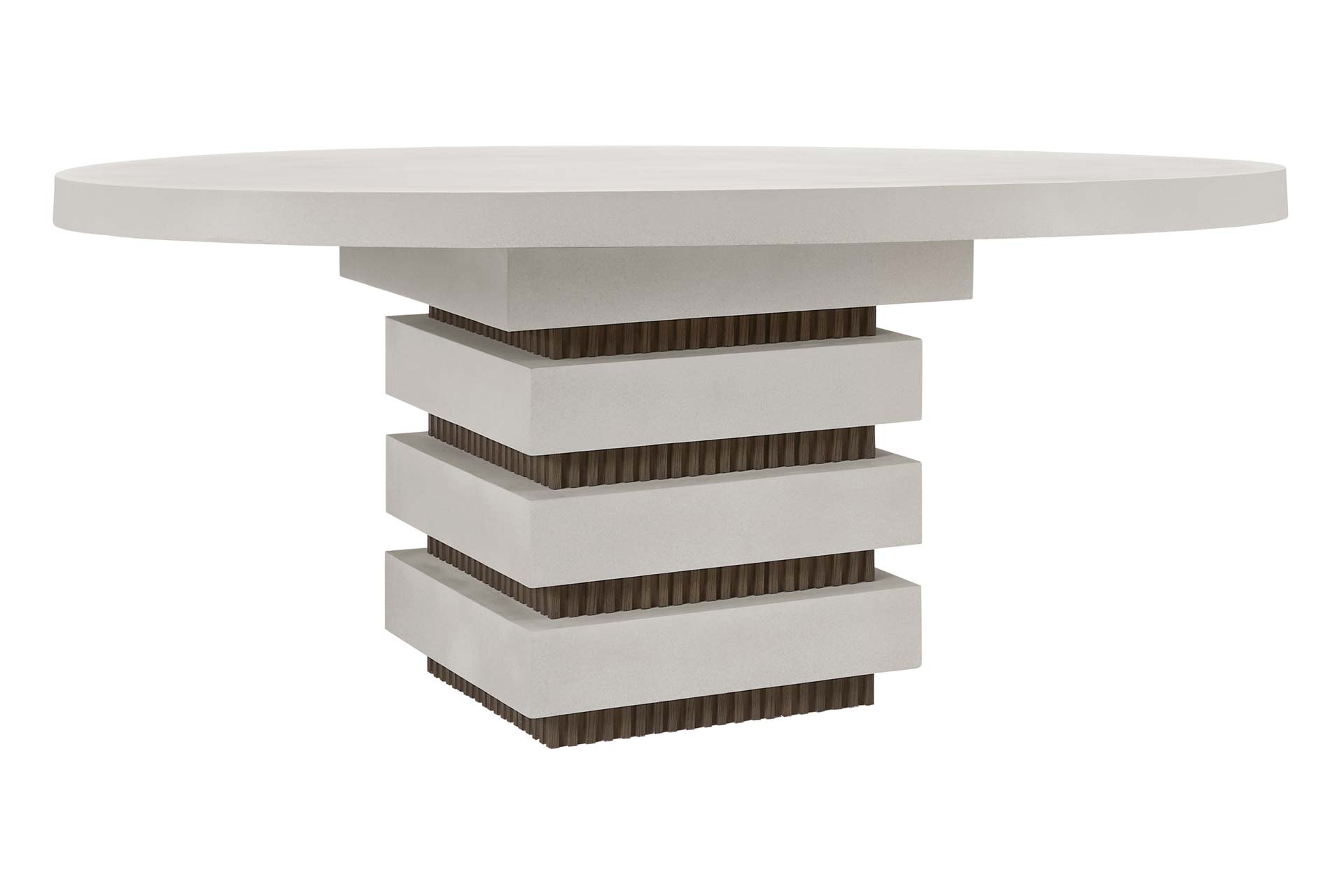 Meditation Round Dining Table With Limestone + Energy Base