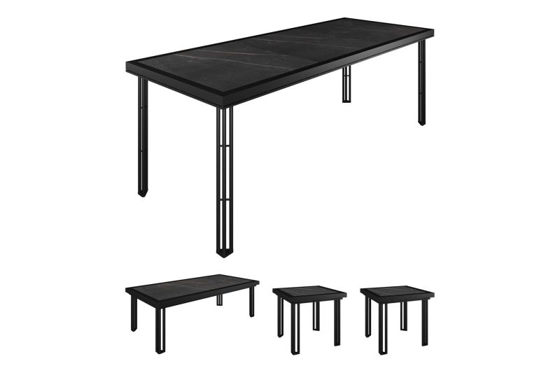 Patinero Counter Table Set + Dekton Kelya Upgrade Fabric 