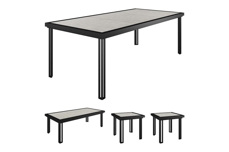 Patinero Table Set + Dekton Lunar Upgrade Fabric 