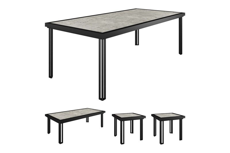 Patinero Table Set + Dekton Sabbia Upgrade Fabric 