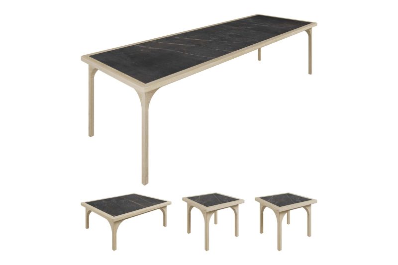 Serenique Table Set + Dekton Kelya Upgrade Fabric 