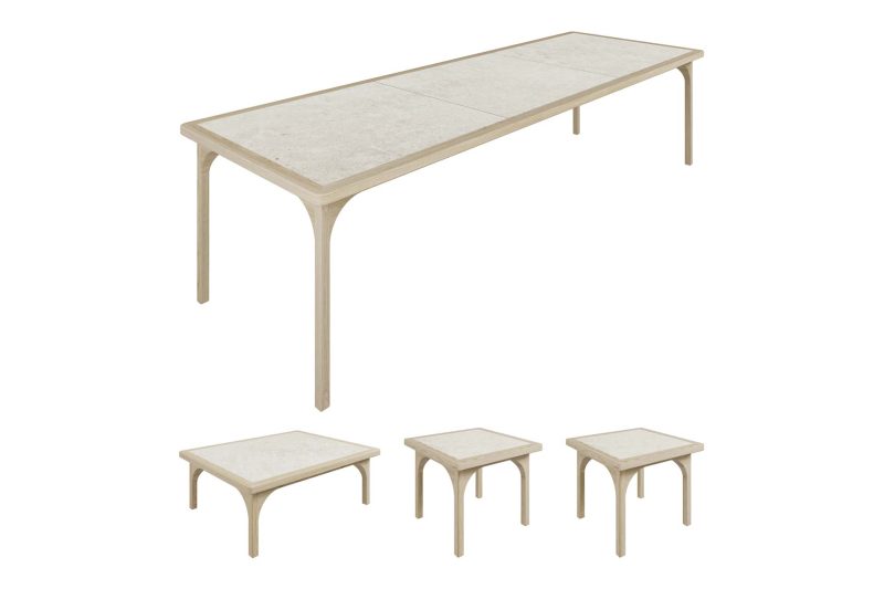 Serenique Table Set + Dekton Lunar Upgrade Fabric 