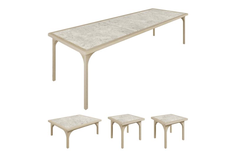 Serenique Table Set + Dekton Sabbia Upgrade Fabric 