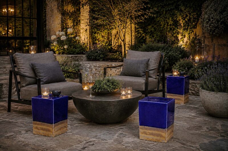 Lifestyle Ceramic Cube Navy blue Metallic Landscape