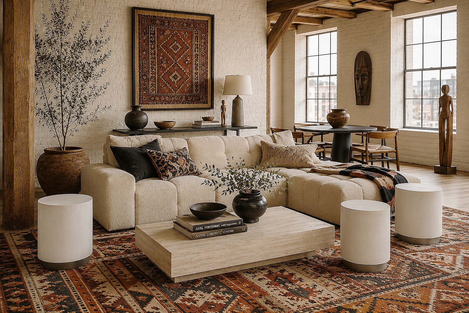Lifestyle Perpetual Poncho Accent table Ivory white Landscape