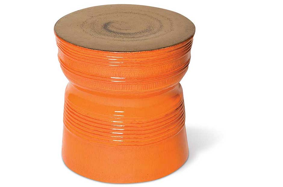 Metallic Orange Ringed Table