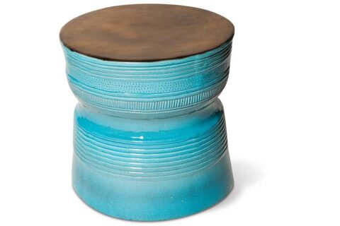 Metallic & Turquoise Blue Ringed Table